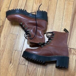 Dr. Martens Women's Leona Farrier Leather Combat Boots